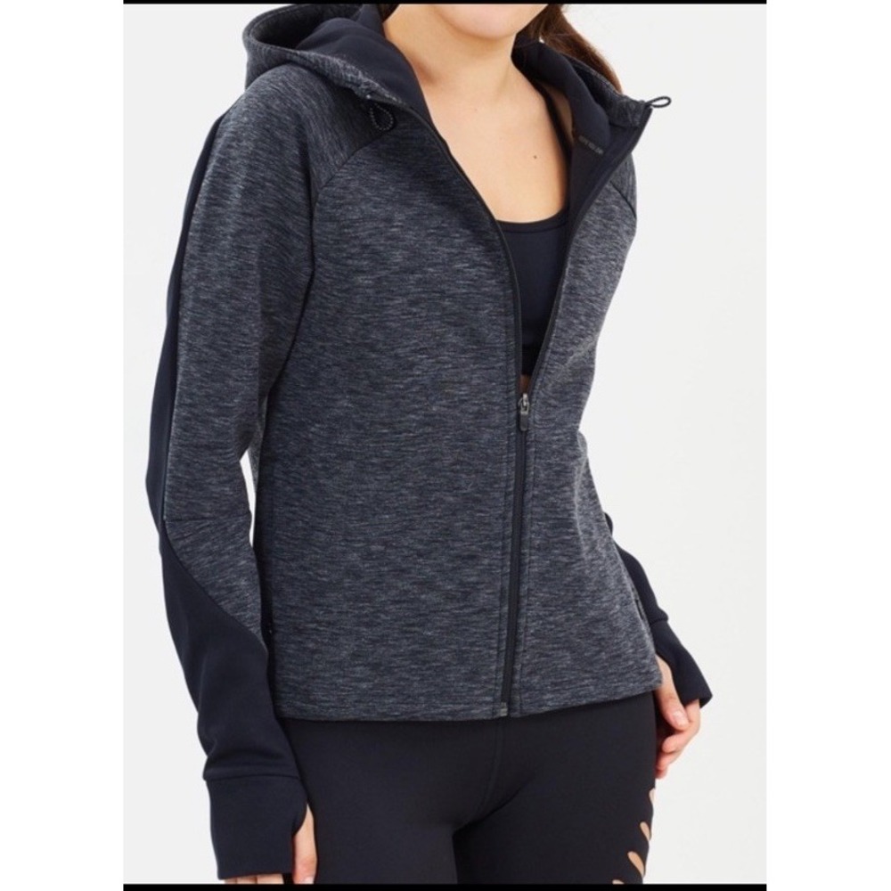 NWT Puma Evostripe Full Zip Hoodie Jacket Women's Large‎ Grey & Black